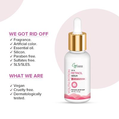 CGG Cosmetics Retinol 2.5%- Hyaluronic Acid- Niacinamide & Aloe Vera Facial Serum - Wrinkle Serum 30 ml - Face Serum