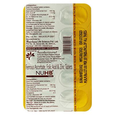 NUHB Tablet 10's - Iron Supplement/Anaemia-Vma