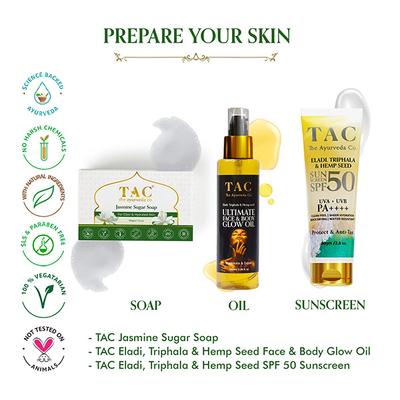 TAC The Ayurveda Co. Jasmine Sugar Soap (Pack of 3 x 300 gm) - Personal Care (Ayush)