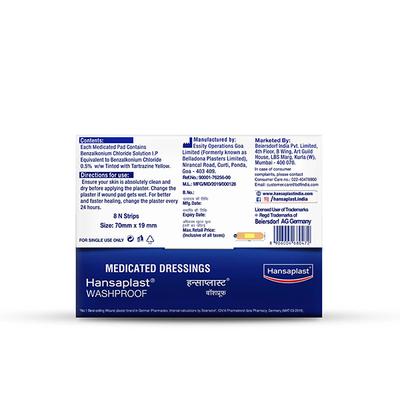 Hansaplast Medicated Dressing Bandage - Washproof 8's - Bandages