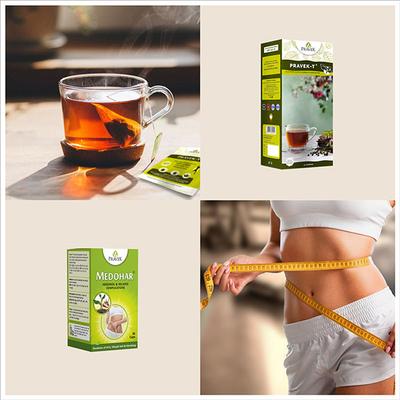 Pravek-T Herbal Slimming Tea Bag 30's + Medohar Capsule 30's 30's - Speciality Medicines