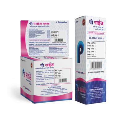 Pleazure's Pe Rise Enhancing Capsule 60s, Pe Rise Plus Ennriching Capsule 4s and Pe Rise Enhance Oil for Men 25ml 1's - Sexual Healthcare