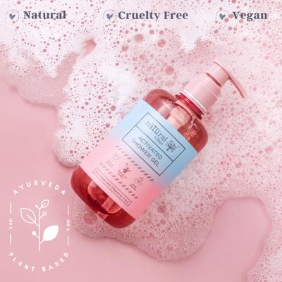 Natural Vibes Activated Shower Gel Body Wash 300 ml - Shower Gels & Body Wash