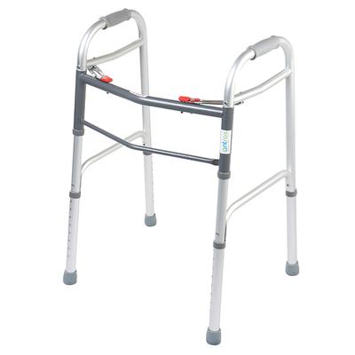 Entros Button Folding Walker - Silver (SC4001) - Wheelchairs & Walking Sticks