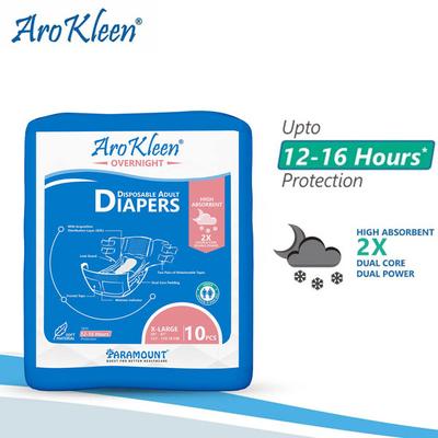 AroKleen Overnight Disposable Adult Diapers (XL) (127 cm - 170.18 cm) (Pack of 6 x 10's) 1's - Adult Diapers & Pads