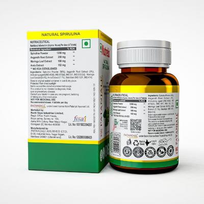 Patanjali Nutrela Natural Spirulina Tablet 60's - Health Products