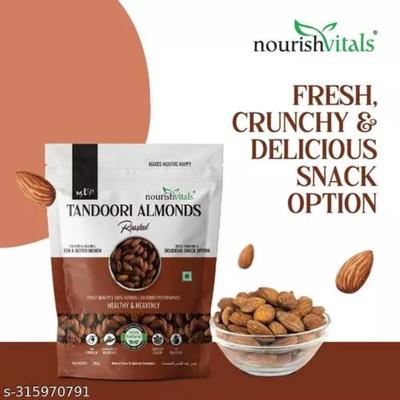 NourishVitals Tandoori Almonds Roasted Snacks 200 gm - Nutritional Bars
