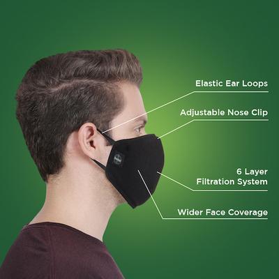 Dettol D95 Mask - Anti Virus, Reusable & Washable (Black, M) - Face Mask