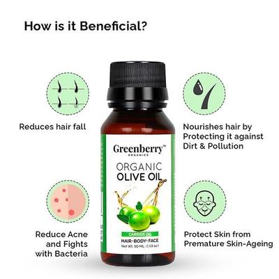 Greenberry Organics Organic Olive Oil 50 ml - Essential Oils