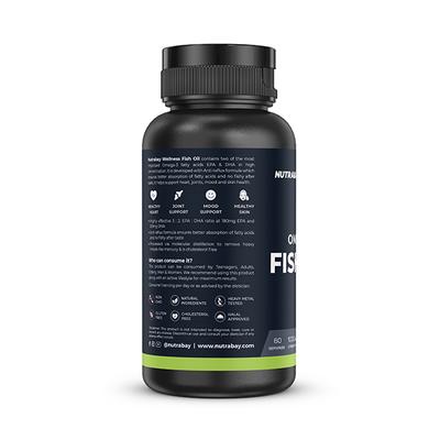 Nutrabay Wellness Omega 3 Fish Oil 1000mg Capsule 60's - Omega Fish Oil Fatty Acids