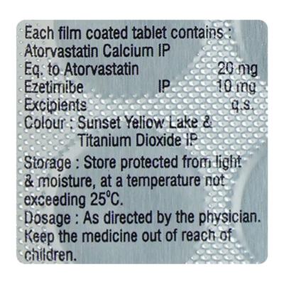 Atorva E 20mg Tablet 10'S - High Cholesterol-Dys