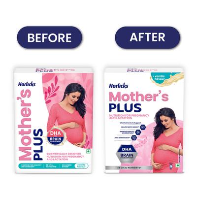 Mother's Plus Horlicks No Added Sugar Powder - Vanilla Flavour 400 gm - Nutritional Supplements