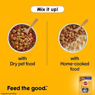 Pedigree Adult Grilled Liver Chunks Flavour in Gravy with Vegetables (Pack of 70gm x 15) 1050 gm - Petfood