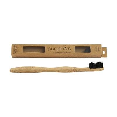 Purganics Bamboo Medium Toothbrush Adult - Black - Toothbrushes