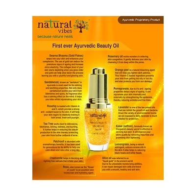 Natural Vibes Ayurvedic Beauty Oil with 24K Gold Flakes 15 ml - Face Creams