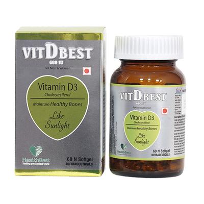 HealthBest VitDBest 600 IU Softgel Capsule 60's - Multi-Vitamins