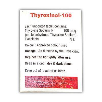 THYROXINOL 100 Tablet 100's - Hypothyroidism