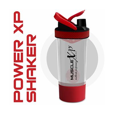 MuscleXP Power XP Gym Shaker - Transparent & Red 700 ml - Workout Essentials