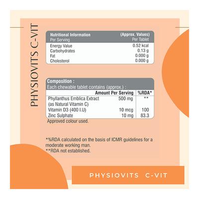 Physiovits C-VIT Natural Vitamin-C Tablet 30's - Vitamin C