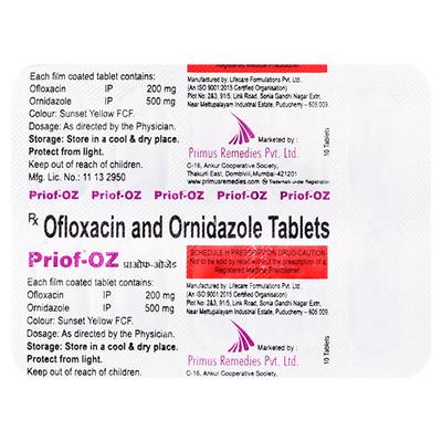 Priof OZ Tablet 10'S - Bacterial Infections-Qui