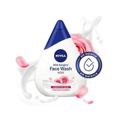 NIVEA MILK DELIGHT FACEWASH ROSE SENSITIVE SKIN 100 ml - Face Wash & Cleansers