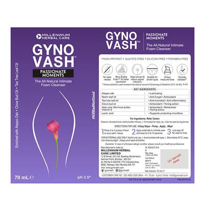 Millennium Herbal Care Gynovash Passionate Moments Intimate Foam Cleanser 70 ml - Intimate Care