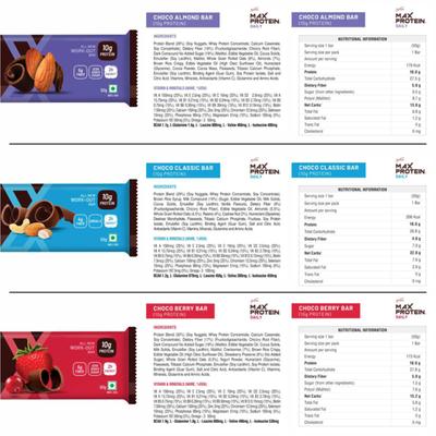 Max Protein Assorted Bar - Daily, Active (Pack of 8) - Nutritional Bars