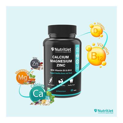 NutritJet Calcium Magnesium Zinc Vitamin D3 & B12 Tablet 60's - Calcium And Minerals