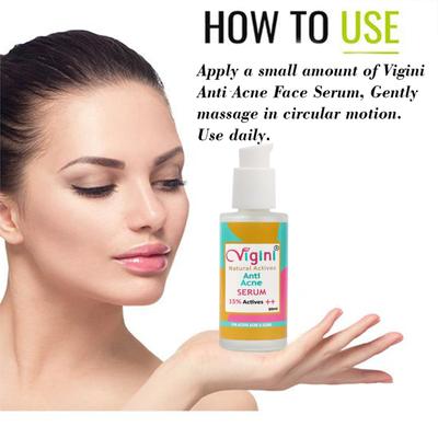 Vigini Natural Actives Anti Acne Serum 30 ml + Anti Acne Gel - Honey and Cinnamon 50 gm - Face Serum
