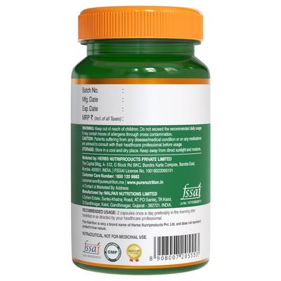 Pure Nutrition Curcumin with C3 Complex 760 mg Veg Capsule 60's - Herbal Dietary Supplement