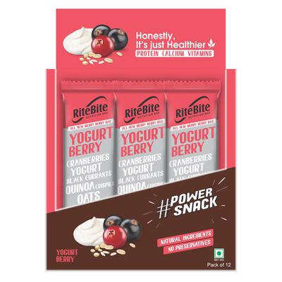 RiteBite Yoghurt Berry Bar (Pack of 12) - Nutritional Bars