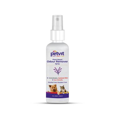 Petvit Odor Remover Spray- For All Breeds Dogs & Cats 100 ml - Pet Grooming