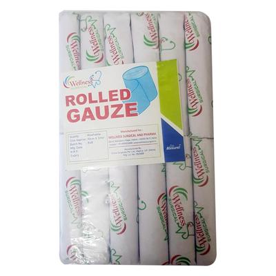 Wellness Surgical Rolled Gauze Bandage (10 cm x 3 mtr) 12's - Bandages & Dressings