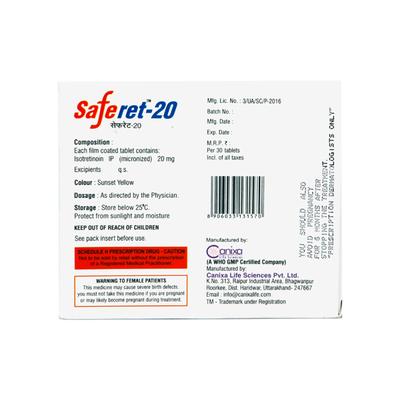 Saferet 20mg Tablet 30'S - Acne-Acn
