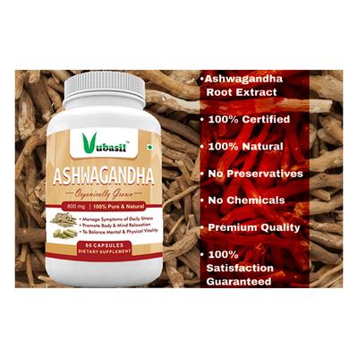 Vubasil Ashwagandha 800 mg Capsule (Pack of 2 x 60's) - Ashwagandha