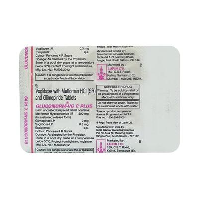 Gluconorm VG Plus 2mg Tablet 10'S - Diabetes-Ant
