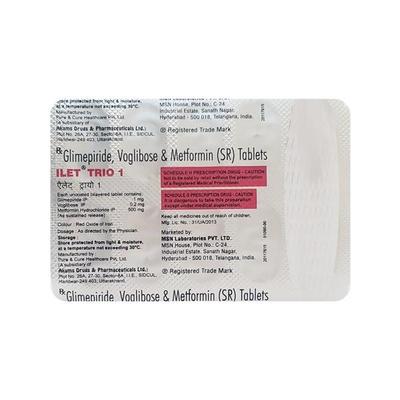 Ilet Trio 1mg Tablet 10'S - Diabetes-Ant