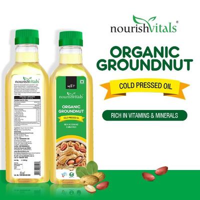 NourishVitals Organic Groundnut Cold Pressed Oil 1 litre - Health Products