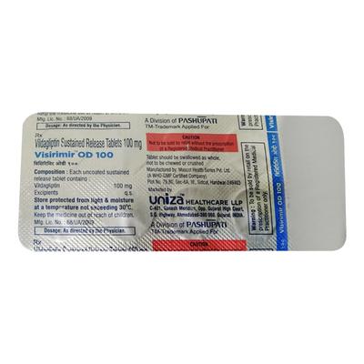 VISIRIMIR OD 100 Tablet 10's - Diabetes-Ant