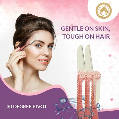 Mom & World ShaveRush Women Foldable Pretty Face Razors 3's - Hair Removal Accessories