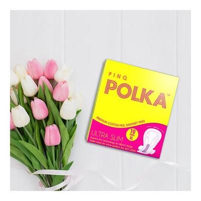 Pinq Polka Sanitary Premium Ultra Slim (XL) Sanitary Pad 10's - Sanitary Napkins