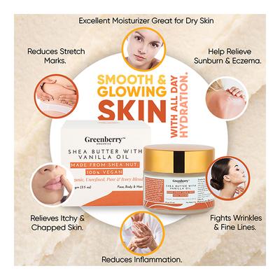 Greenberry Organics Shea Butter with Vanilla Oil Cream 100 gm - Lotions & Creams