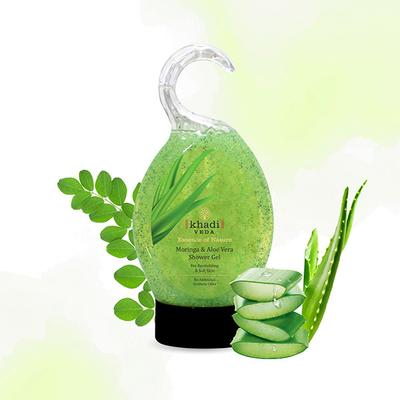 Khadi Veda Revitalizing Shower Gel - Moringa and Aloe Vera 175 ml - Shower Gels & Body Wash