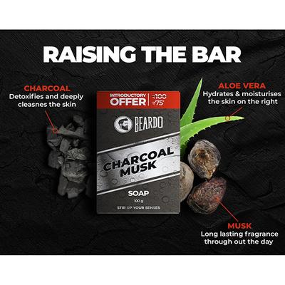 Beardo Soap - Charcoal Musk 100 gm - Soaps