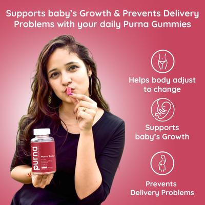 Purna Gummies Prenatal Cranberry Flavor Gummies for Pregnancy with Vitamin K2 30's - Women Health
