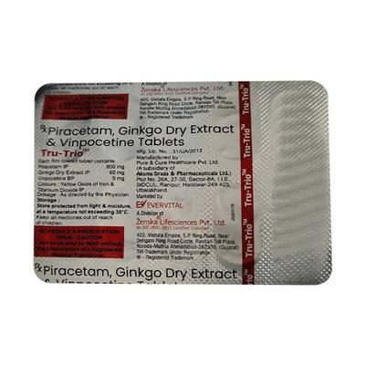 TRU TRIO Tablet 10's - Nootropics And Neurotrophics