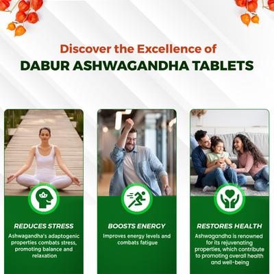 Dabur Ashwagandha Tablets 60's (Free 20's Tablets) - Ashwagandha