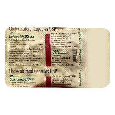 CALCIQUICK D3 2k Capsule 10's - Supplements-Vit