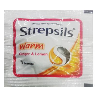 Strepsils Warm Lozenges - Ginger and Lemon 1's - Sore Throat Lozenges