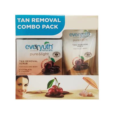 Everyuth Naturals Tan Removal Combo Pack - Chocolate & Cherry (Scrub 50 gm + Pack 50 gm) - Face Wash & Cleansers